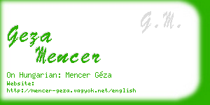 geza mencer business card